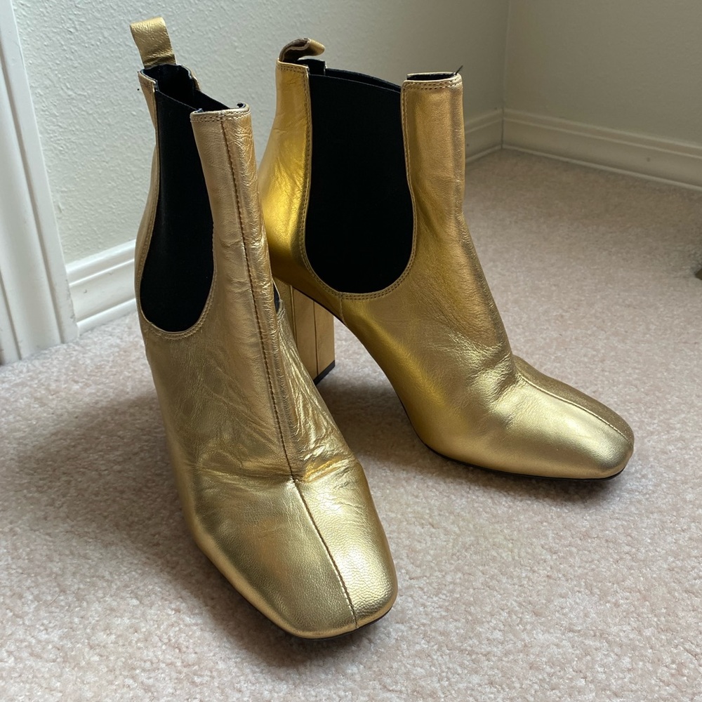 Top Shop gold bootie heels